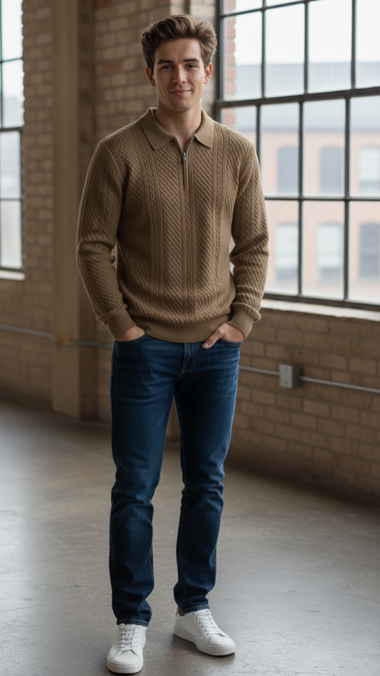 MUD Dusk Brown Designer Zipper Old Money