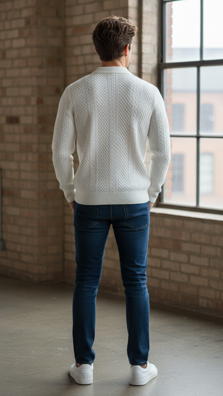 White Designer Zipper Old Money