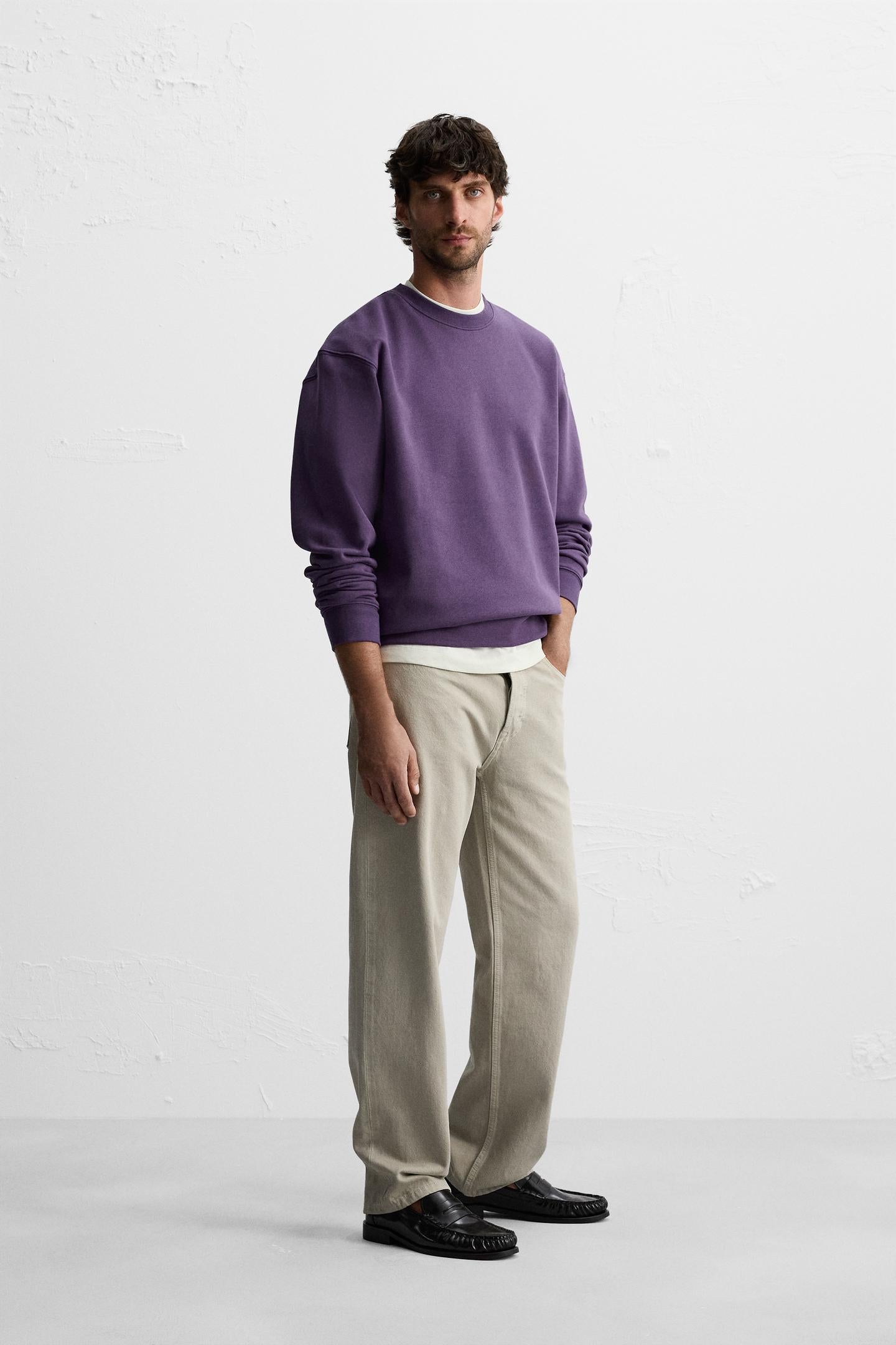 DIM PURPLE CREW NECK SWEATSHIRT