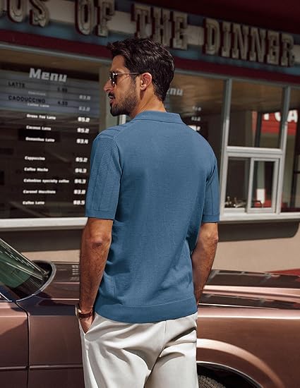 JOHNNY V France Polo-Shirt Ocean-Blue