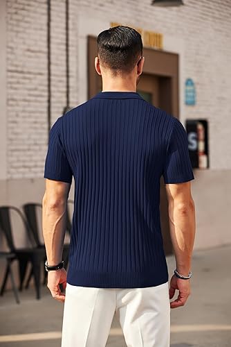 Navy blue London Zipper-Polo