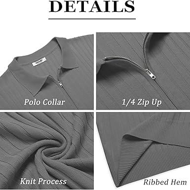 Zipper Polo Shirt GRAY