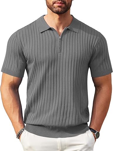 Zipper Polo Shirt GRAY